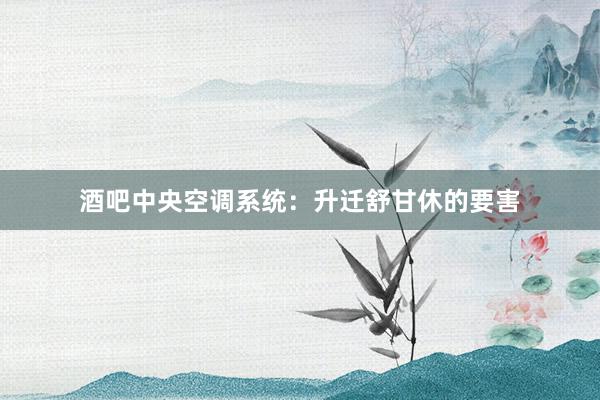 酒吧中央空调系统：升迁舒甘休的要害