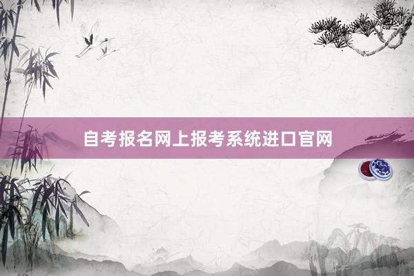 自考报名网上报考系统进口官网